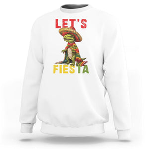 Cinco De Mayo Sweatshirt Let's Fiesta Mexican Dinosaur Toddler Boys TS09 White Printyourwear