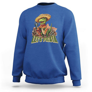 Cinco De Mayo Sweatshirt Let's Fiesta Mexican Dinosaur Toddler Boys TS09 Royal Blue Printyourwear