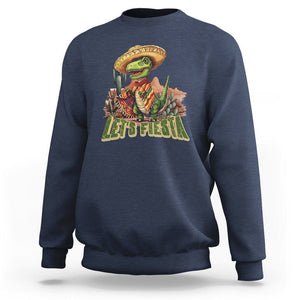 Cinco De Mayo Sweatshirt Let's Fiesta Mexican Dinosaur Toddler Boys TS09 Navy Printyourwear