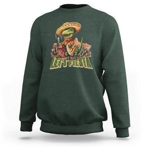 Cinco De Mayo Sweatshirt Let's Fiesta Mexican Dinosaur Toddler Boys TS09 Dark Forest Green Printyourwear