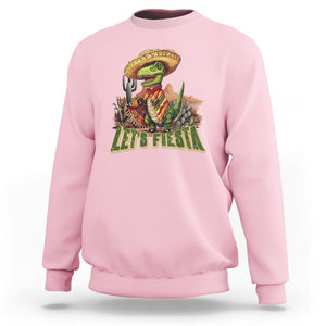 Cinco De Mayo Sweatshirt Let's Fiesta Mexican Dinosaur Toddler Boys TS09 Light Pink Printyourwear