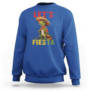 Cinco De Mayo Sweatshirt Let's Fiesta Mexican Dinosaur Toddler Boys TS09 Royal Blue Printyourwear