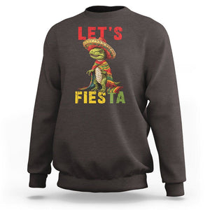 Cinco De Mayo Sweatshirt Let's Fiesta Mexican Dinosaur Toddler Boys TS09 Dark Chocolate Printyourwear