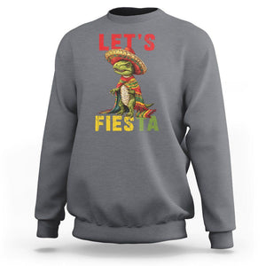 Cinco De Mayo Sweatshirt Let's Fiesta Mexican Dinosaur Toddler Boys TS09 Charcoal Printyourwear