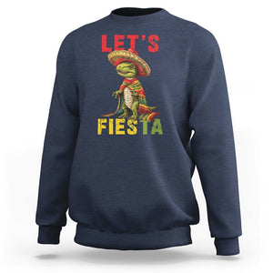 Cinco De Mayo Sweatshirt Let's Fiesta Mexican Dinosaur Toddler Boys TS09 Navy Printyourwear