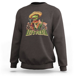 Cinco De Mayo Sweatshirt Let's Fiesta Mexican Dinosaur Toddler Boys TS09 Dark Chocolate Printyourwear
