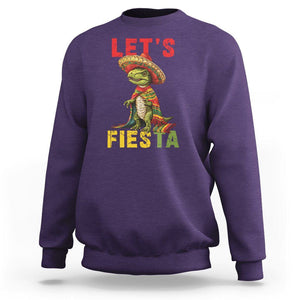 Cinco De Mayo Sweatshirt Let's Fiesta Mexican Dinosaur Toddler Boys TS09 Purple Printyourwear