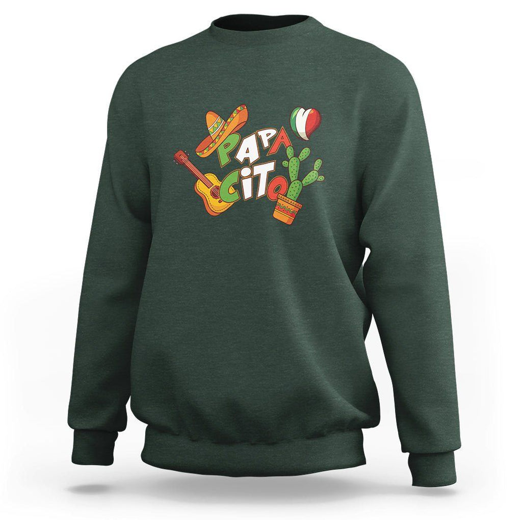 Cinco De Mayo Sweatshirt Papacito Family Matching Mexican Dad TS09 Dark Forest Green Printyourwear