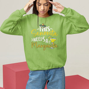 Cinco De Mayo Sweatshirt This Senorita Needs A Margarita Funny Drinking TS09 Lime Printyourwear