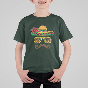 Cinco De Mayo T Shirt For Kid Funny Sombrero Face Fiesta Party Mexico Costume TS11 Dark Forest Green Print Your Wear