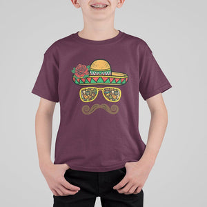 Cinco De Mayo T Shirt For Kid Funny Sombrero Face Fiesta Party Mexico Costume TS11 Maroon Print Your Wear