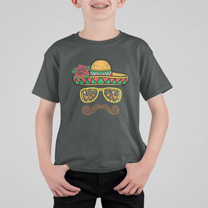 Cinco De Mayo T Shirt For Kid Funny Sombrero Face Fiesta Party Mexico Costume TS11 Dark Heather Print Your Wear