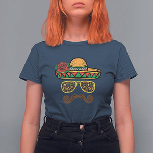 Cinco De Mayo T Shirt For Women Funny Sombrero Face Fiesta Party Mexico Costume TS11 Navy Print Your Wear