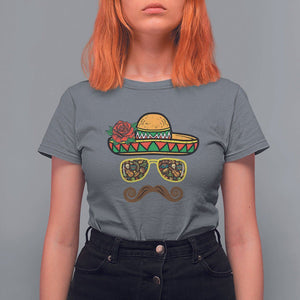 Cinco De Mayo T Shirt For Women Funny Sombrero Face Fiesta Party Mexico Costume TS11 Charcoal Print Your Wear