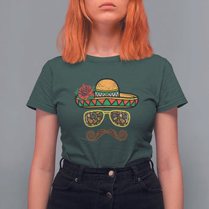 Cinco De Mayo T Shirt For Women Funny Sombrero Face Fiesta Party Mexico Costume TS11 Dark Forest Green Print Your Wear