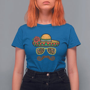 Cinco De Mayo T Shirt For Women Funny Sombrero Face Fiesta Party Mexico Costume TS11 Royal Blue Print Your Wear
