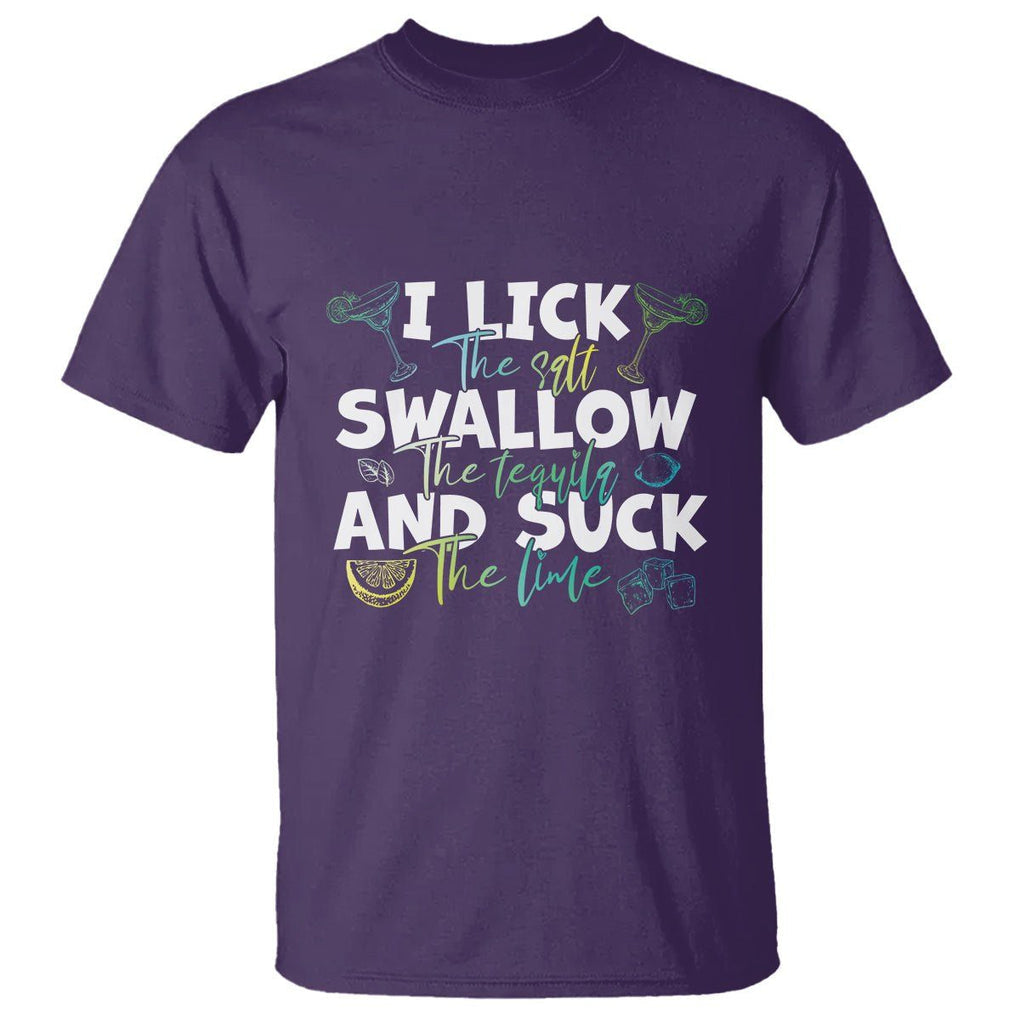 Cinco De Mayo T Shirt - I Lick The Salt Swallow The Tequila Funny Holiday Humor Tee TS09 Purple Printyourwear