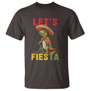 Cinco De Mayo T Shirt Let's Fiesta Mexican Dinosaur Toddler Boys TS09 Dark Chocolate Printyourwear