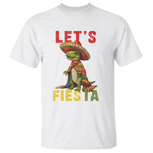Cinco De Mayo T Shirt Let's Fiesta Mexican Dinosaur Toddler Boys TS09 White Printyourwear