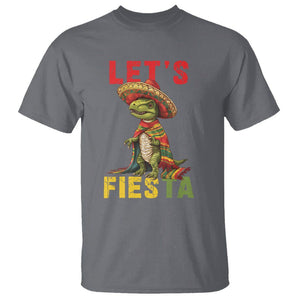 Cinco De Mayo T Shirt Let's Fiesta Mexican Dinosaur Toddler Boys TS09 Charcoal Printyourwear