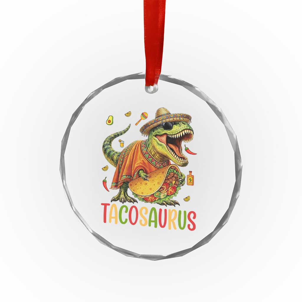 Cinco De Mayo Tacosaurus Crystal Glass Ornament Funny Dinosaur Taco Lover Gift TS12 Print Your Wear