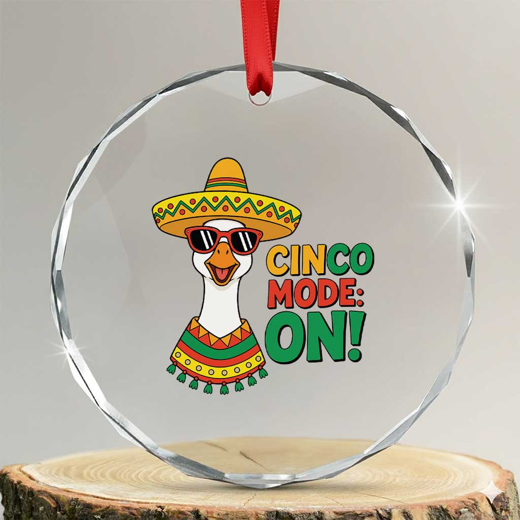 Cinco Mode On Crystal Glass Ornament Silly Goose Cinco De Mayo Fiesta TS14 Transparent Glass 3'' Circle Print Your Wear