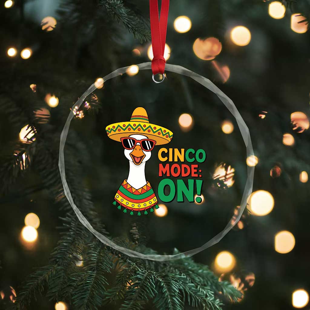 Cinco Mode On Crystal Glass Ornament Silly Goose Cinco De Mayo Fiesta TS14 Print Your Wear