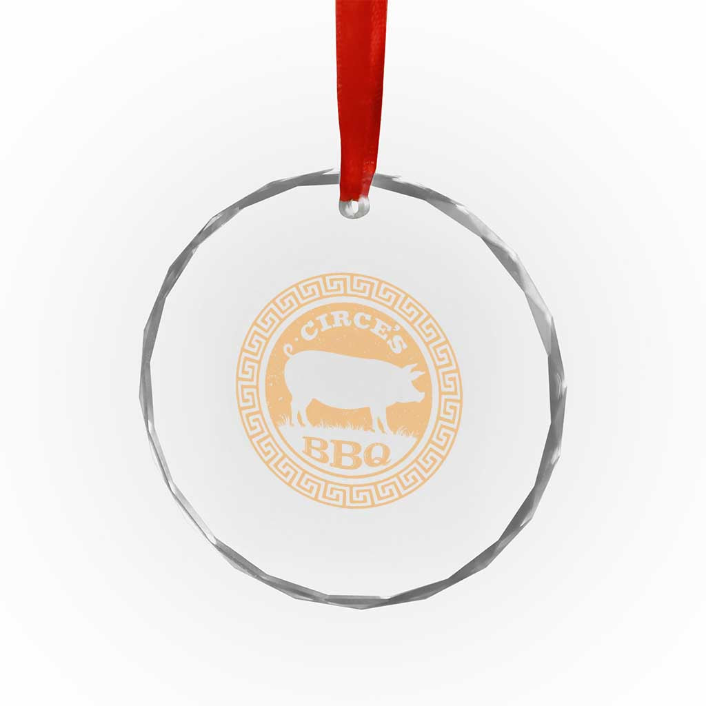 Circes BBQ Ancient Greek Mythology Dark Humor Crystal Glass Ornament Odysseus Pigs Odyssey Parody History Lover Gift