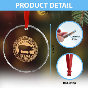 Circes BBQ Ancient Greek Mythology Dark Humor Crystal Glass Ornament Odysseus Pigs Odyssey Parody History Lover Gift