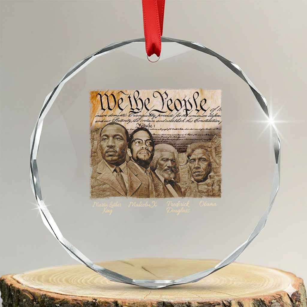 Civil Right Leaders Crystal Glass Ornament Martin Luther King Malcolm X Frederick Douglass Obama Black History Month TS11 Transparent Glass 3'' Circle Print Your Wear