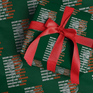 Civil Right Leaders Inspiration Wrapping Paper Roll Dream Like Martin Black History African American TS02 Green Print Your Wear