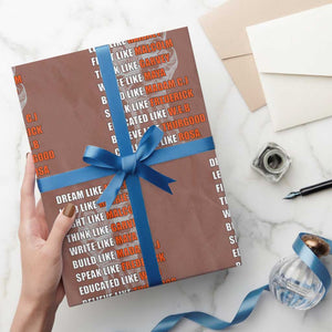 Civil Right Leaders Inspiration Wrapping Paper Roll Dream Like Martin Black History African American TS02 Mocha Print Your Wear