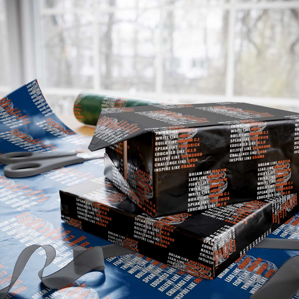 Civil Right Leaders Inspiration Wrapping Paper Roll Dream Like Martin Black History African American TS02 Black Print Your Wear