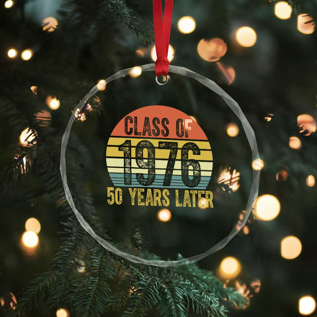 Class of 1976 50 Years Later Crystal Glass Ornament Retro Sunset Graduation Birthday 50th Milestone TS02 Print Your Wear