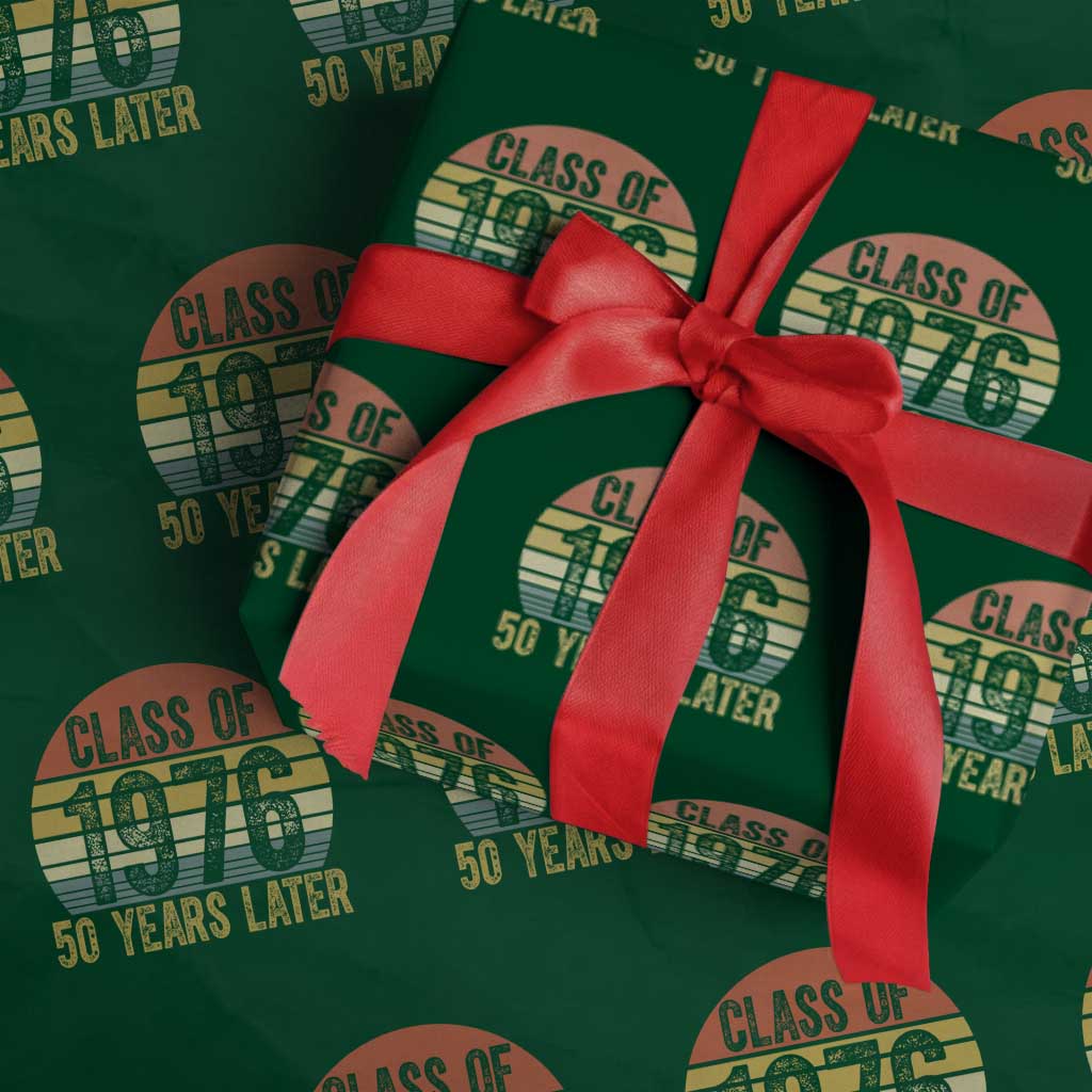 Class of 1976 50 Years Later Wrapping Paper Roll Retro Sunset Graduation Birthday 50th Milestone