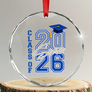 Class of 2026 Senior Crystal Glass Ornament School Graduation 26 TS11 Transparent Glass 3'' Circle Print Your Wear