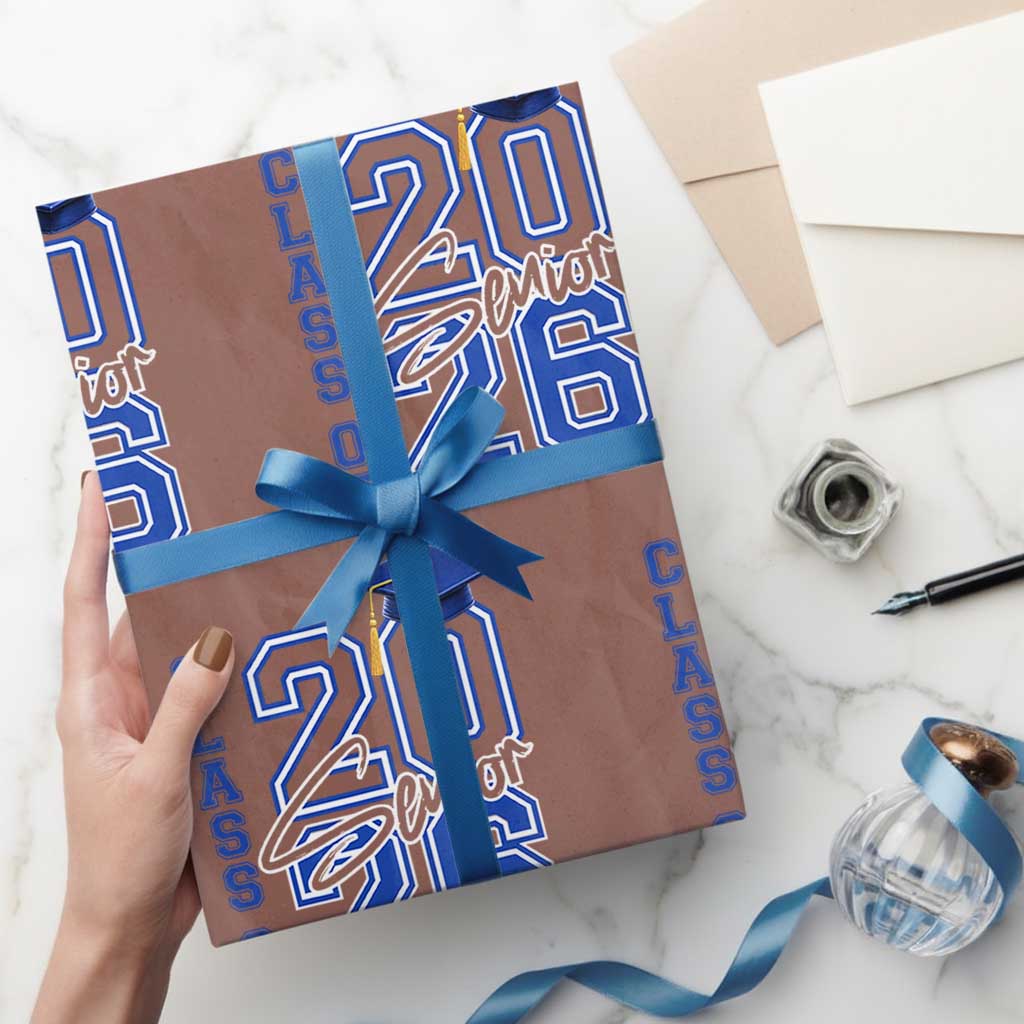 Class of 2026 Senior Wrapping Paper Roll School Graduation 26 TS11 Mocha Print Your Wear