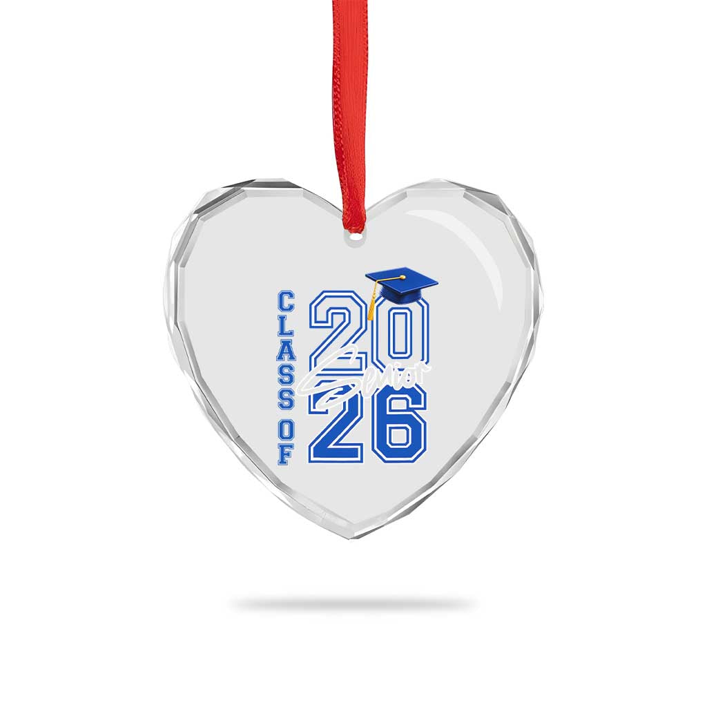 Class of 2026 Senior Heart Crystal Glass Ornament School Graduation 26 TS11 Print Your Wear