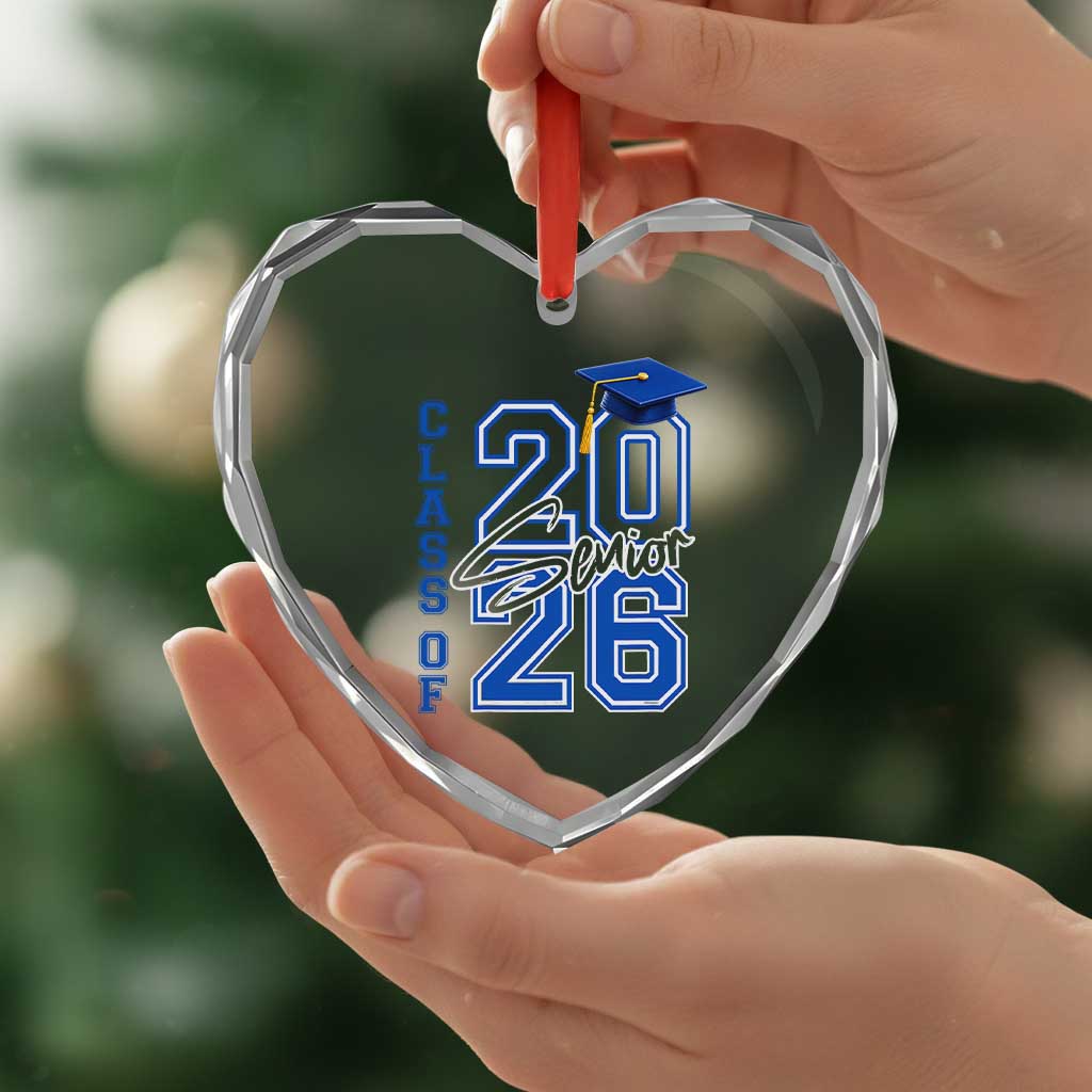Class of 2026 Senior Heart Crystal Glass Ornament School Graduation 26 TS11 Print Your Wear