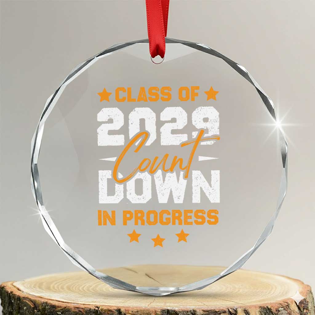 Class Of 2029 Count Down Graduating Crystal Glass Ornament TS10 Transparent Glass 3'' Circle Print Your Wear