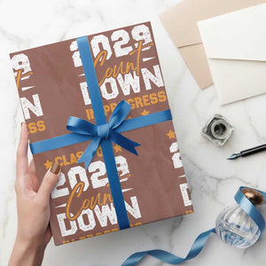 Class Of 2029 Count Down Graduating Wrapping Paper Roll TS10 Mocha Print Your Wear