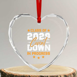 Class Of 2029 Count Down Graduating Heart Crystal Glass Ornament TS10 Transparent Glass 3'' Heart Print Your Wear