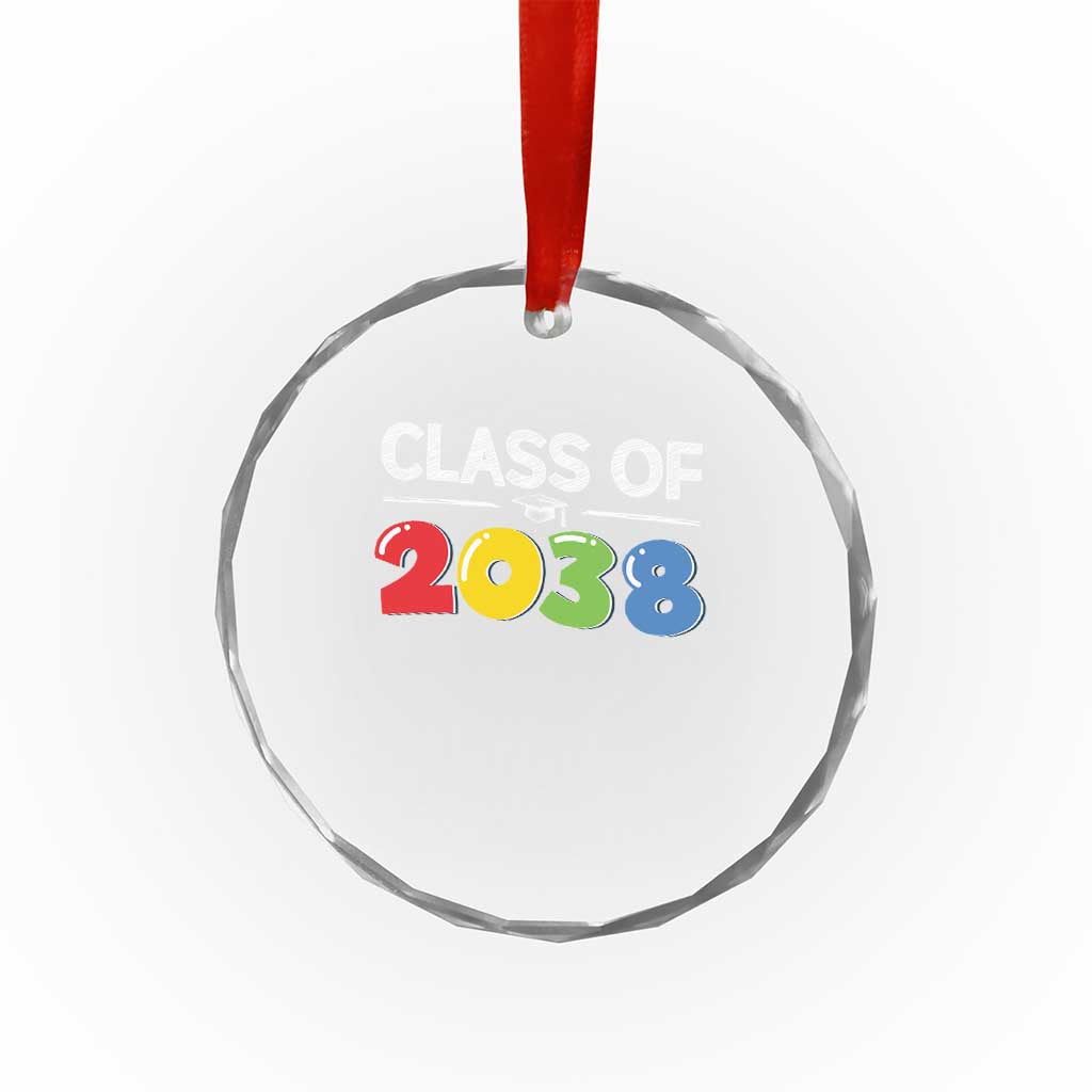 Class of 2038 Crystal Glass Ornament Grow With Me Kindergarten TS10 Print Your Wear