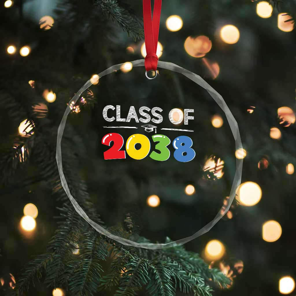 Class of 2038 Crystal Glass Ornament Grow With Me Kindergarten TS10 Print Your Wear