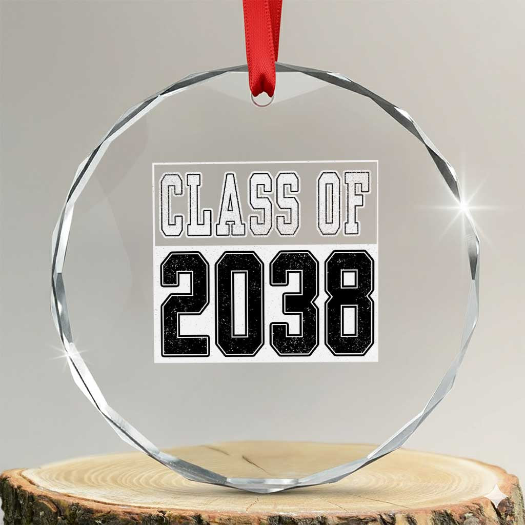 Class of 2038 Crystal Glass Ornament Grow With Me To Graduation TS10 Transparent Glass 3'' Circle Print Your Wear
