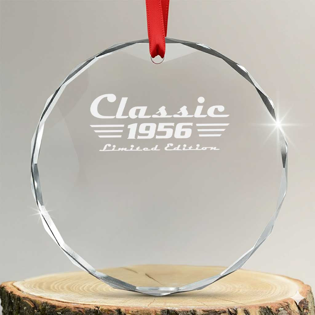 Classic 1956 Birthday Crystal Glass Ornament 70yr 70th Birthday TS10 Transparent Glass 3'' Circle Print Your Wear