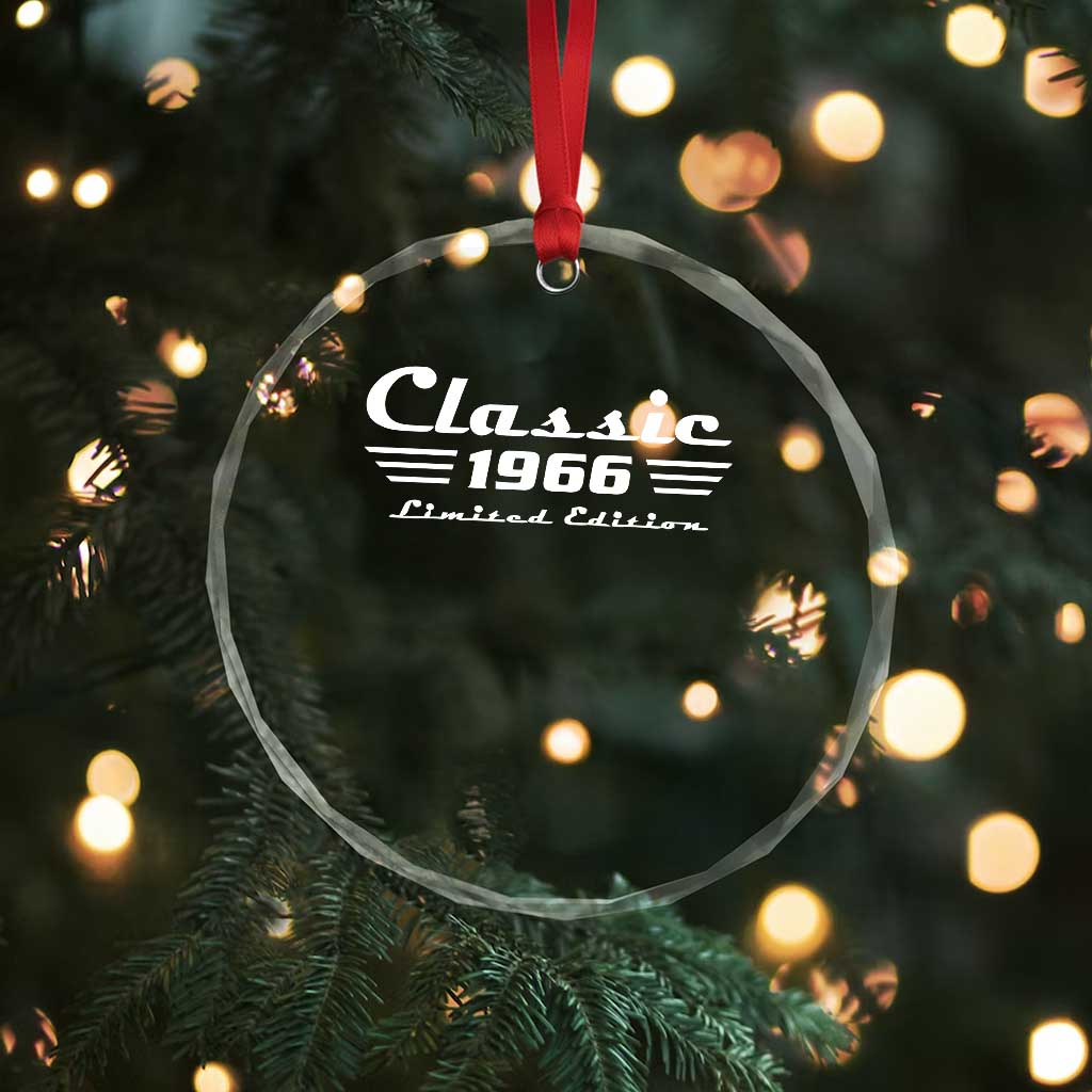 Classic 1966 Birthday Crystal Glass Ornament 60yr 60th Birthday Gift TS10 Print Your Wear