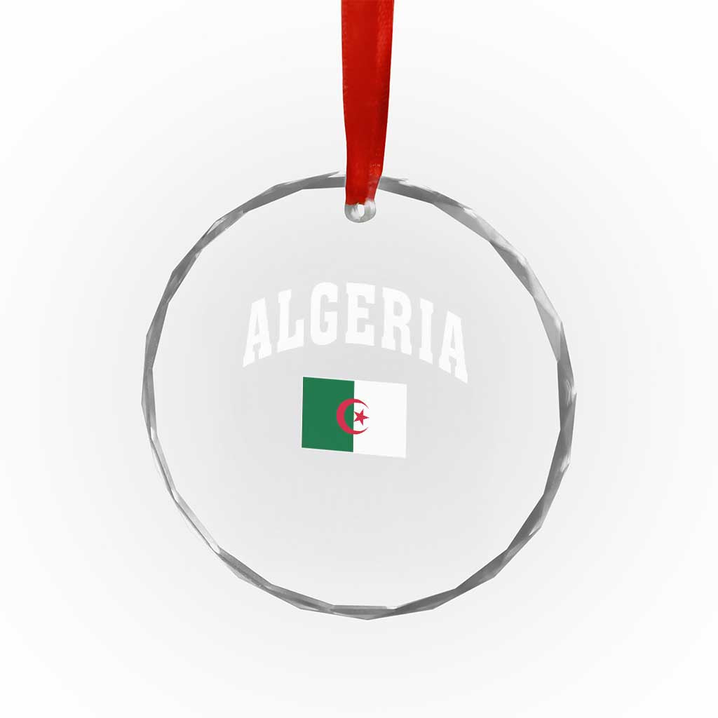 Classic Algeria Varsity Athletic Style Crystal Glass Ornament Proud Patriotic Algerian Flag TS02 Print Your Wear