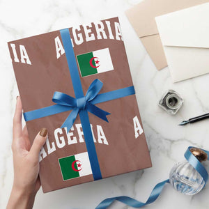 Classic Algeria Varsity Athletic Style Wrapping Paper Roll Proud Patriotic Algerian Flag