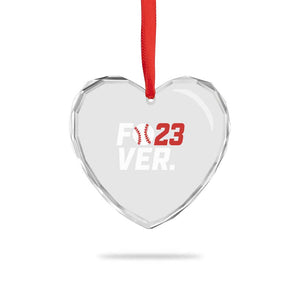 Classic Baseball Jersey Number 23 Heart Crystal Glass Ornament Fo23ever #23 Ball Sports Fan - Print Your Wear